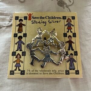 Sterling Silver Save the Children Brooch pin